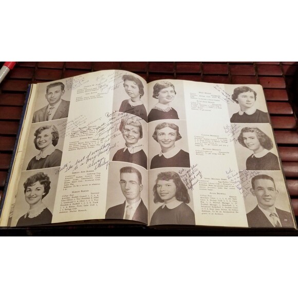 1956 The Breeze Senior Yearbook Many Signatures Pleasantville High School NJ - Picture 3 of 6